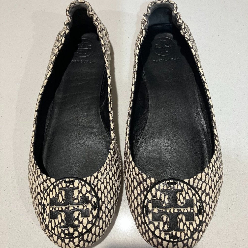 Tory Burch Snake Print Ballet Flats Size 6
